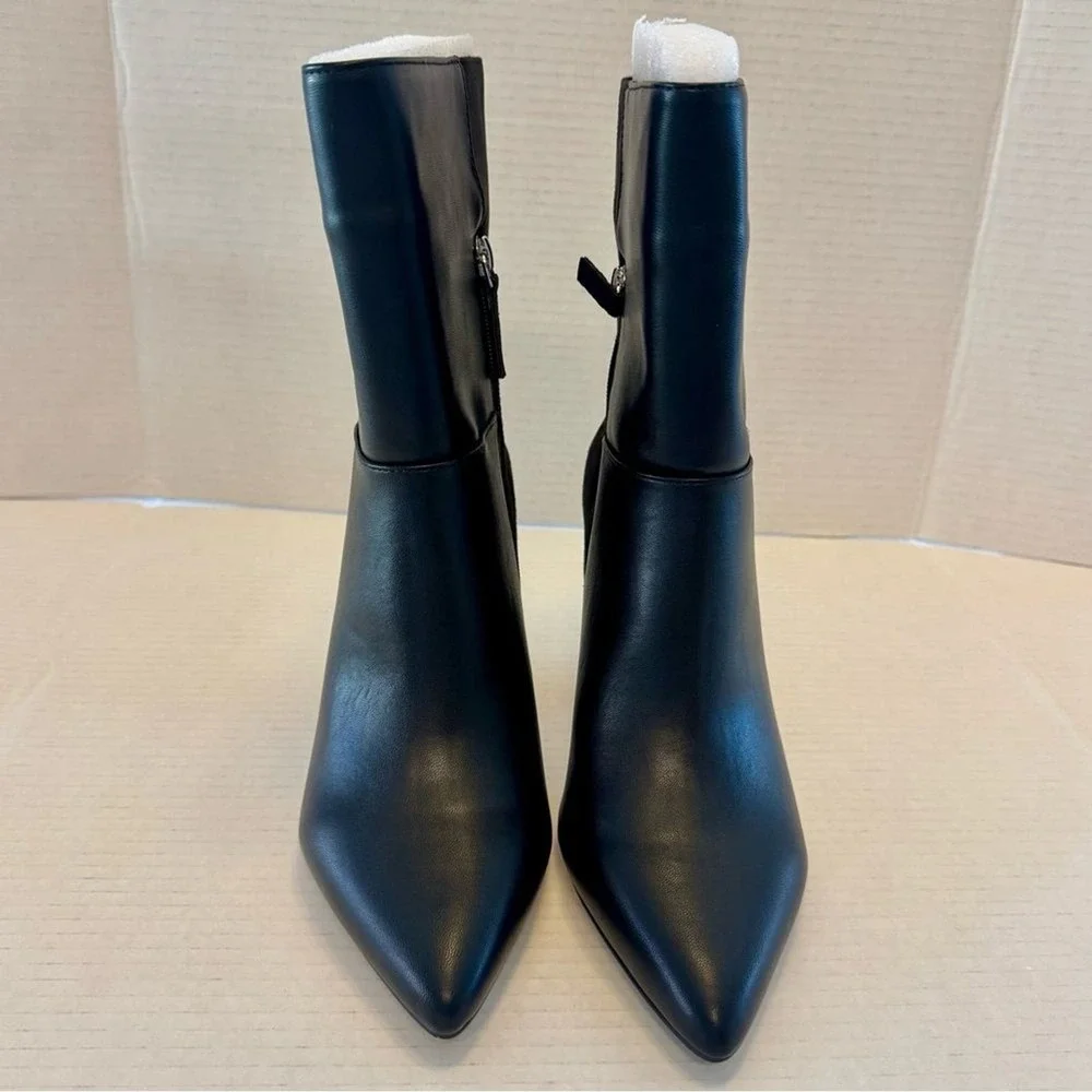 Eloquii New Sizes 8W Black Kase Suede Faux Leather Wide‎ Shaft Booties Boots